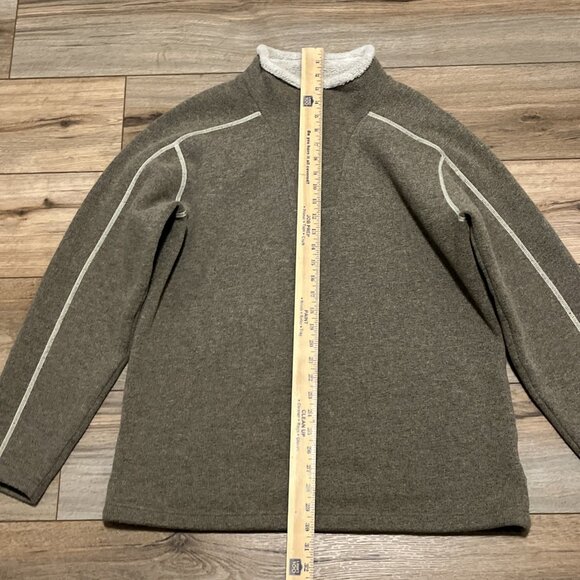 Men’s Kuhl Europa 1/4 Zip Pullover SZ Large Alfpaca Fleece Oatmeal Tan - Picture 3 of 14